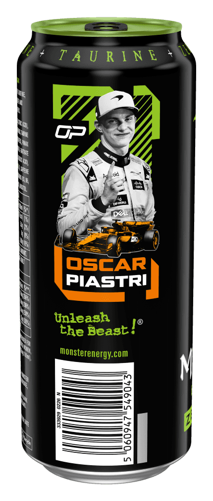 Monster Energy Oscar Piastri cans