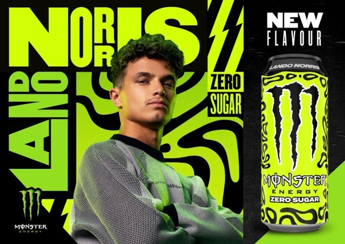 Monster Zero Sugar energy drink with Lando Norris in Melon Yuzu flavour