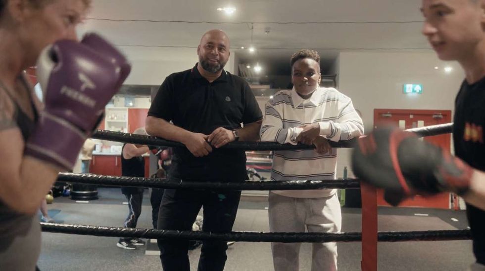 Monty Dipoti and Nicola Adams at Northern Powerhouse Boxing Academy