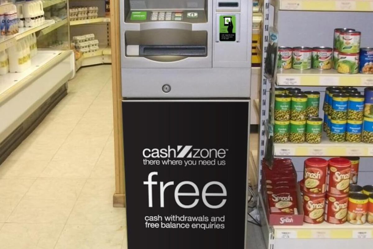 Morrisons Daily store with Cashzone ATM offering cash access