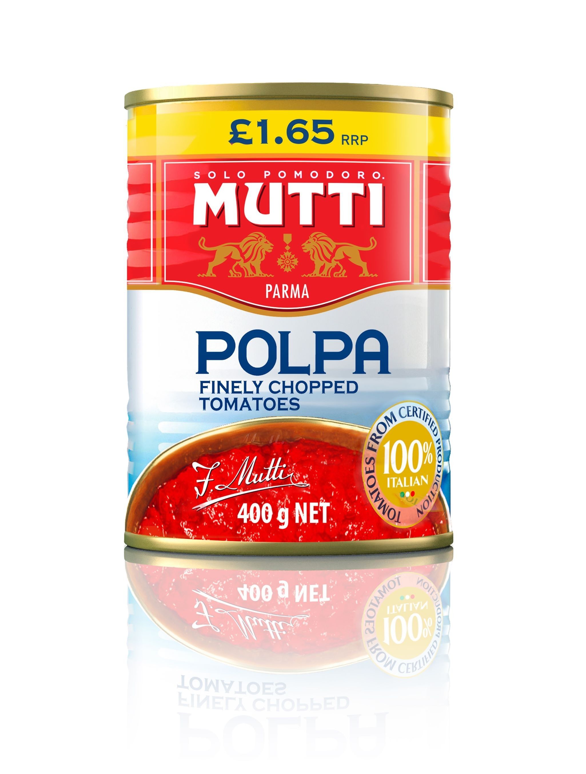 Mutti Polpa £1.65 PMP – premium chopped tomatoes for UK retailers