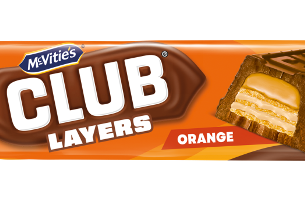 New McVitie’s Club Layers Orange bar with chocolate, orange cream, and crisp wafer layers