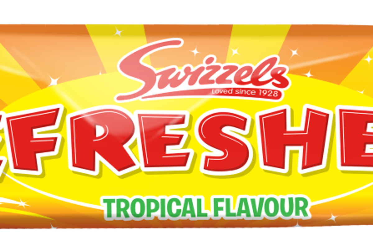 New Swizzels Tropical Refreshers Chew Bar with mango and pineapple flavour