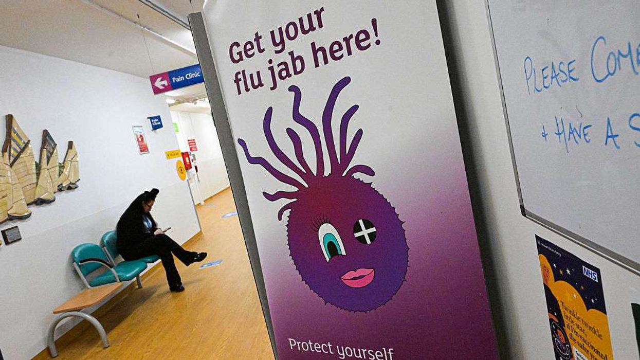 NHS signage outside a specific vaccine clinic