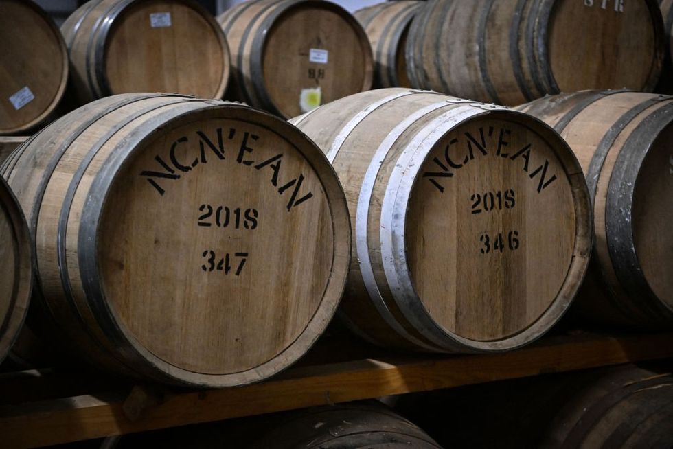 Oak casks used to mature whisky at the Nc'nean distillery in Drimnin