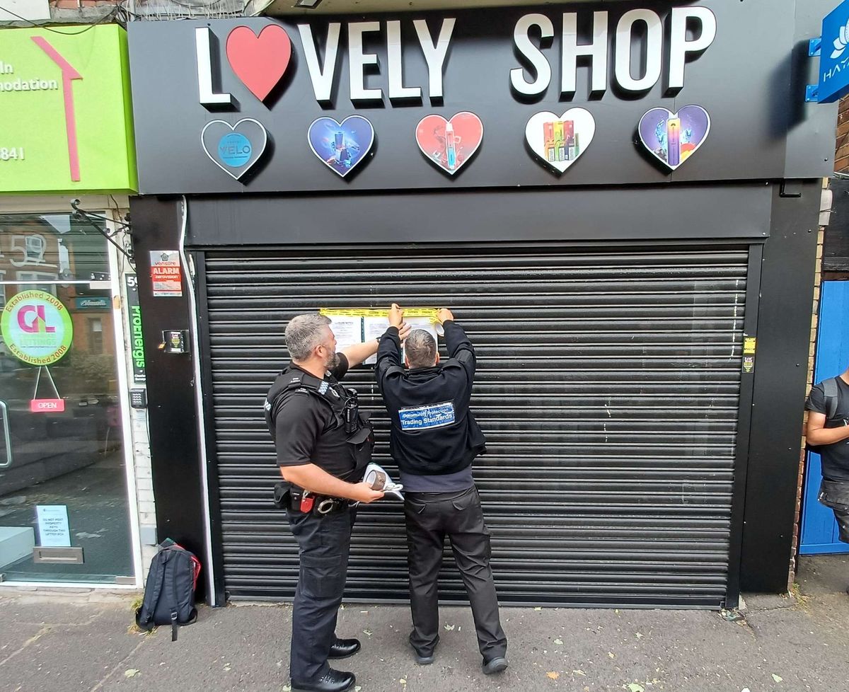 Officials enforce closure order on Lovely Shop on Lenton Boulevard, Nottingham 