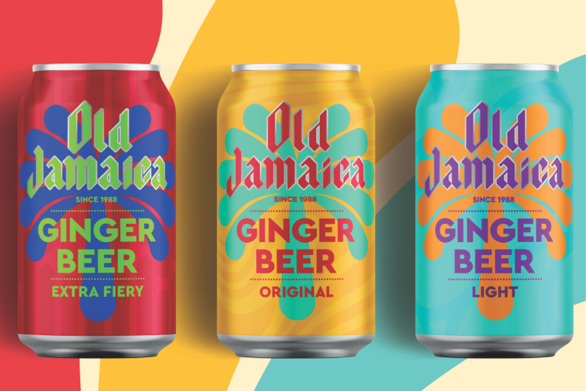 Old Jamaica ginger beer new vibrant packaging redesign