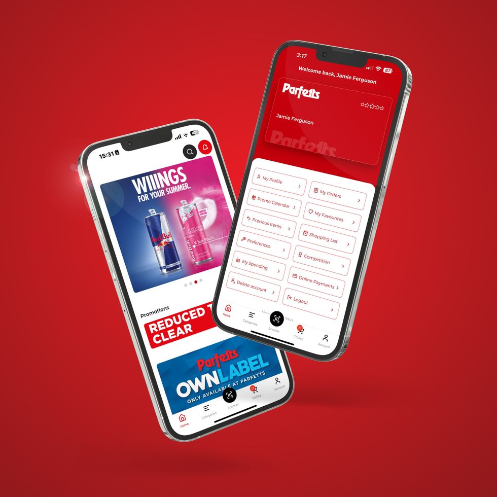 Parfetts app 2025 interface with barcode scanner for retailers