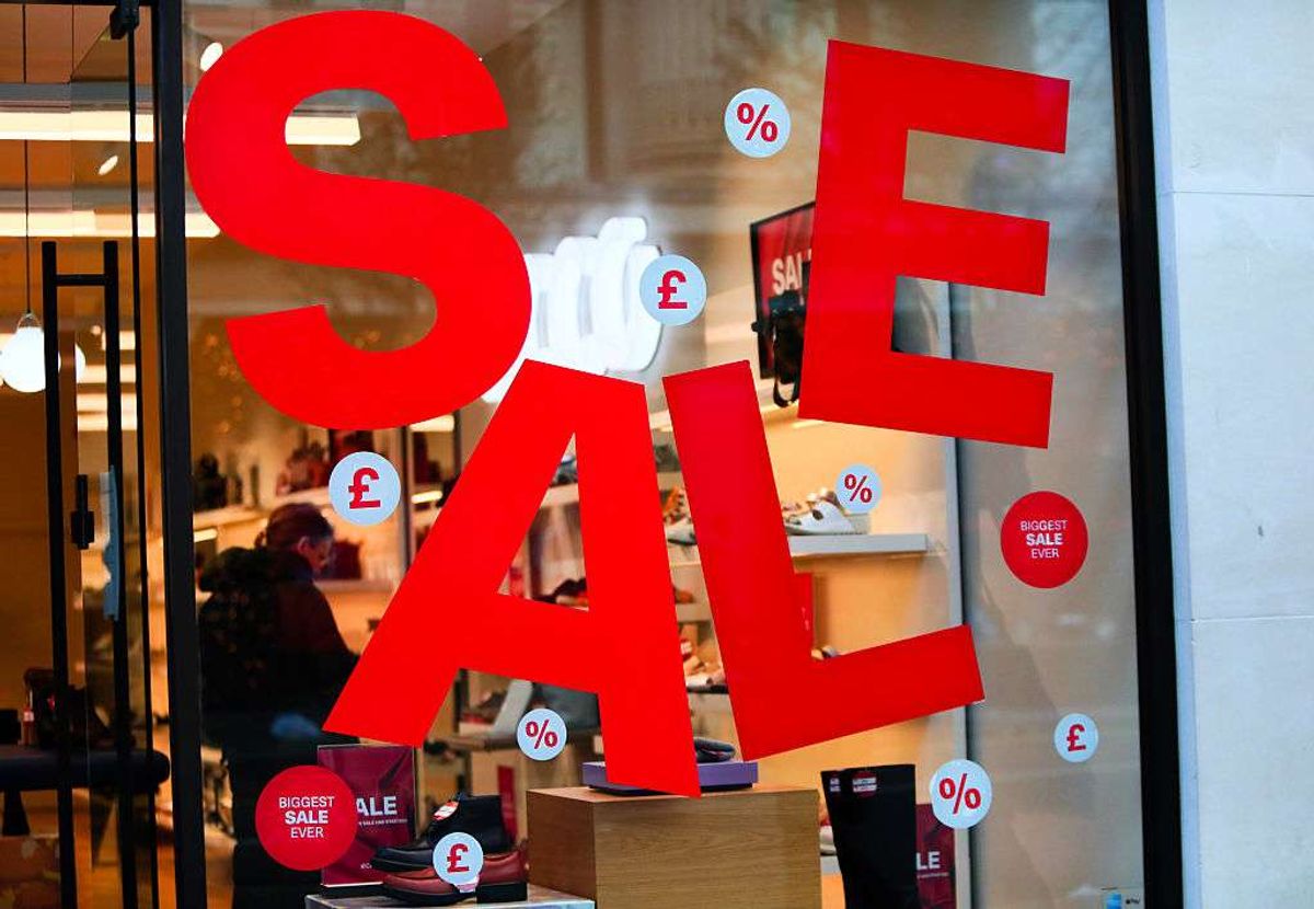 People shop on Oxford Street 