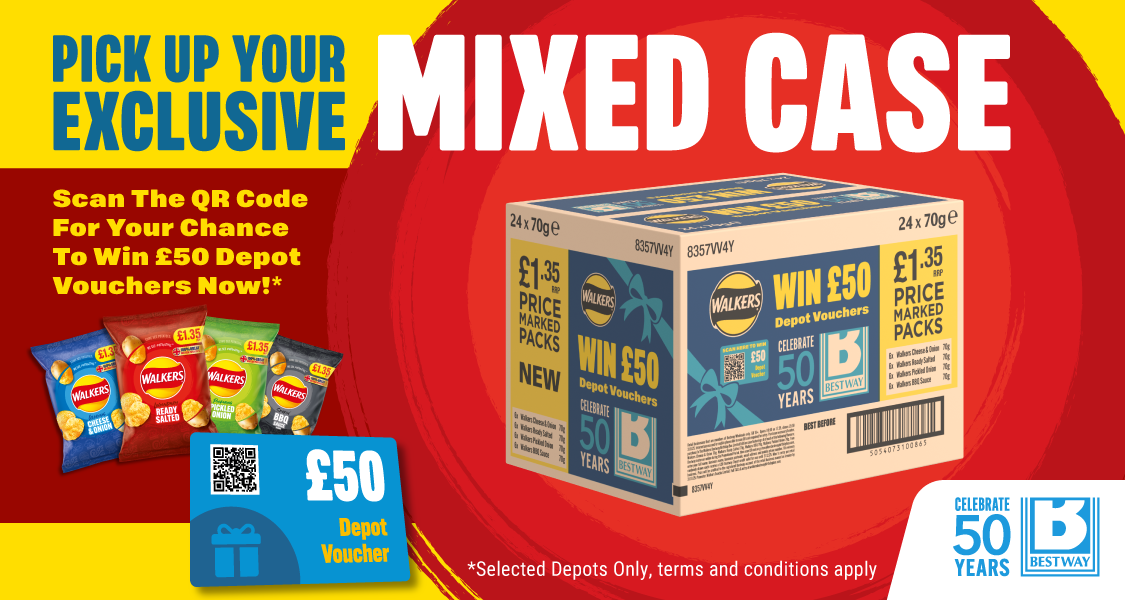 PepsiCo celebrates Bestway’s 50th with Walkers Mixed Flavour case