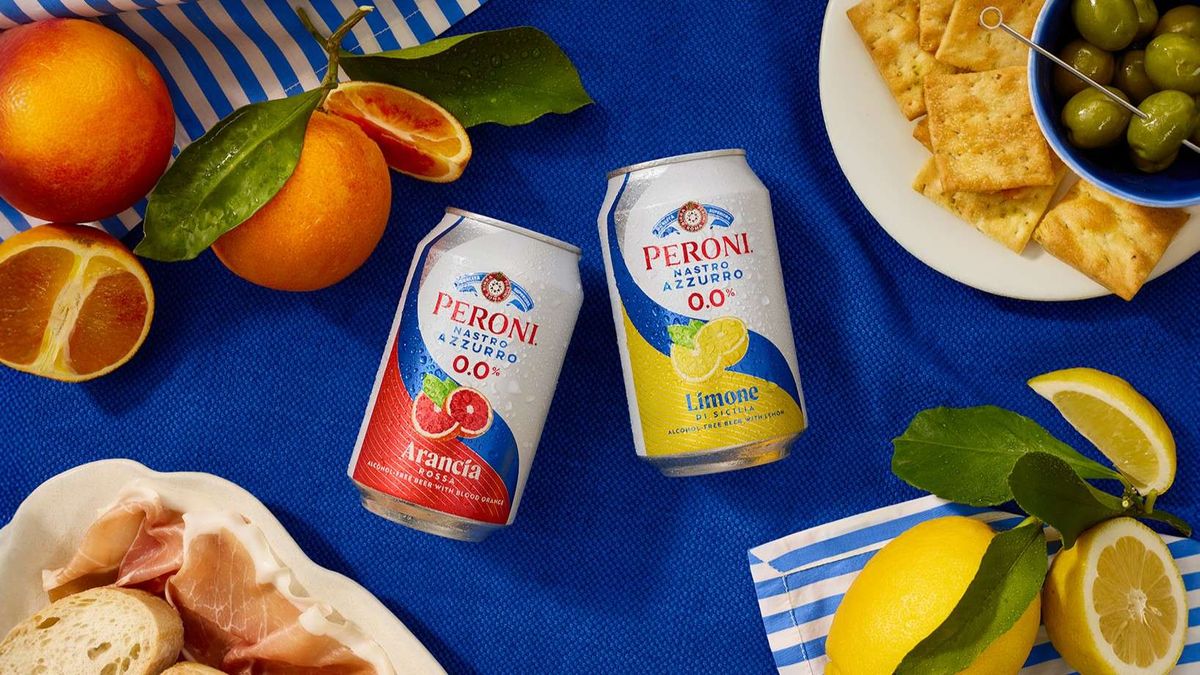 ​Peroni Nastro Azzurro 0.0% Limone di Sicilia and Arancia Rossa flavoured alcohol-free beers