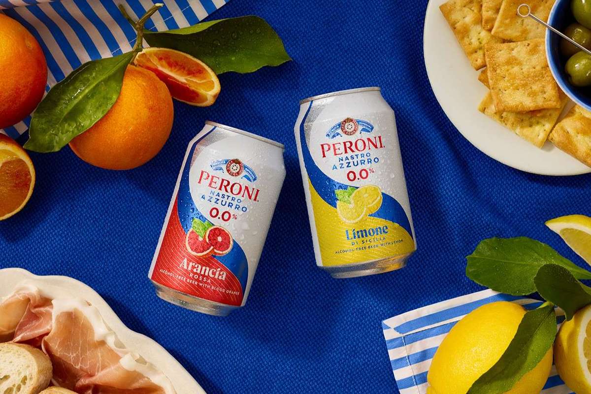 āPeroni Nastro Azzurro 0.0% Limone di Sicilia and Arancia Rossa flavoured alcohol-free beers