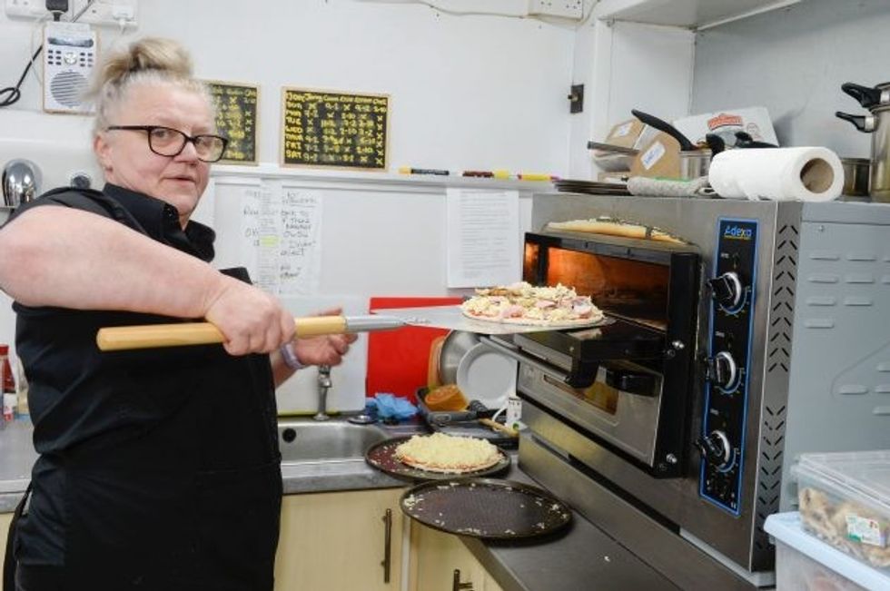 Pizza in the making at Mos Patel’s store