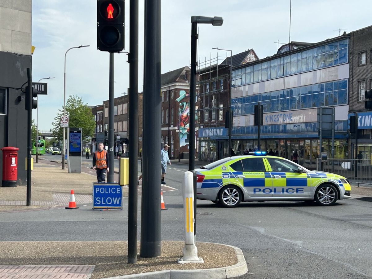 Police car at Leicester city centre 