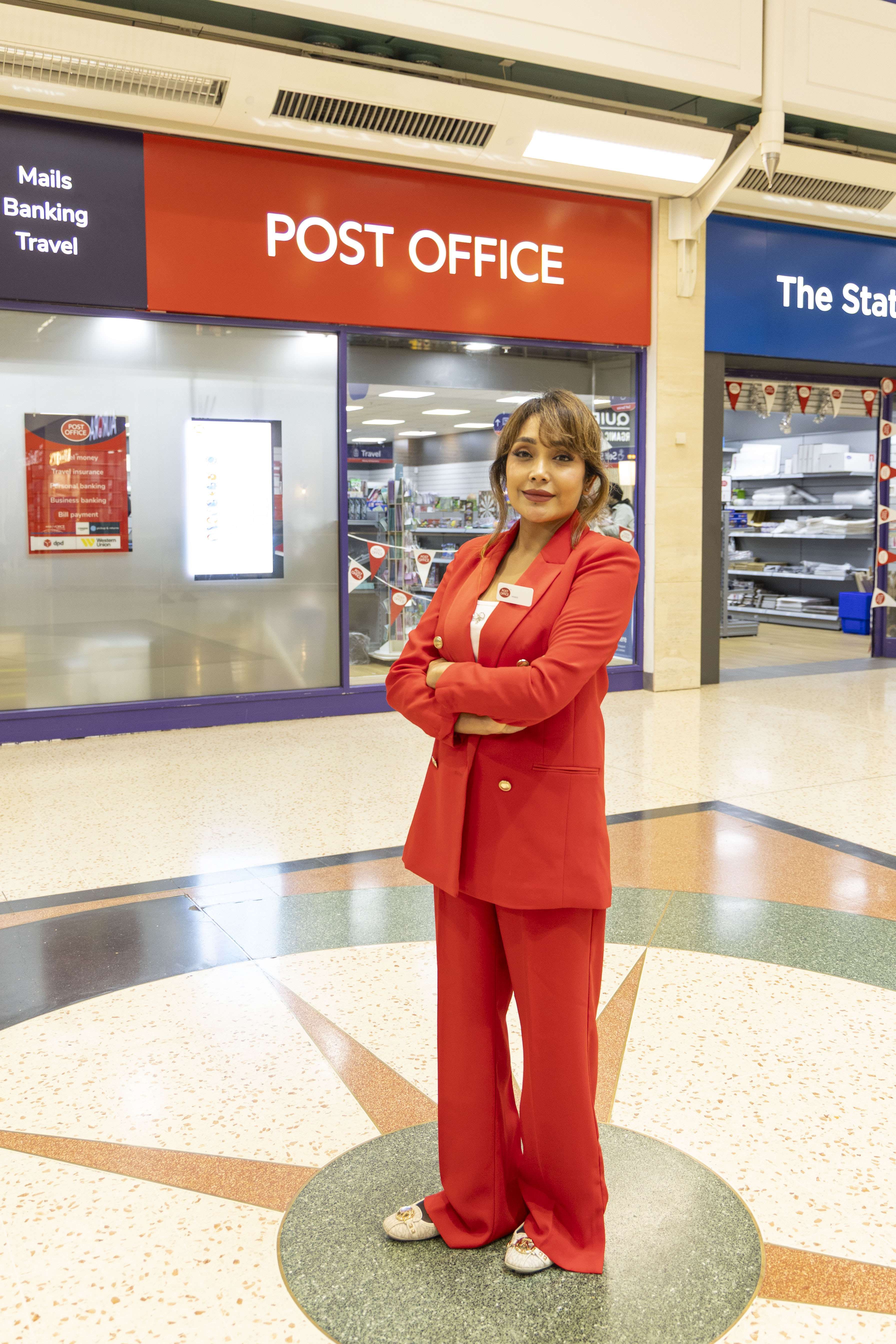 Postmistress Smita Verma outside Luton PO