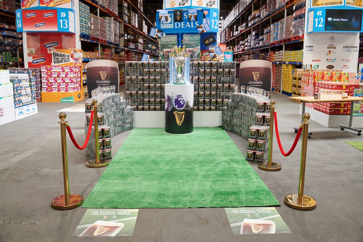 Premier League trophy at Bestway’s Guinness event