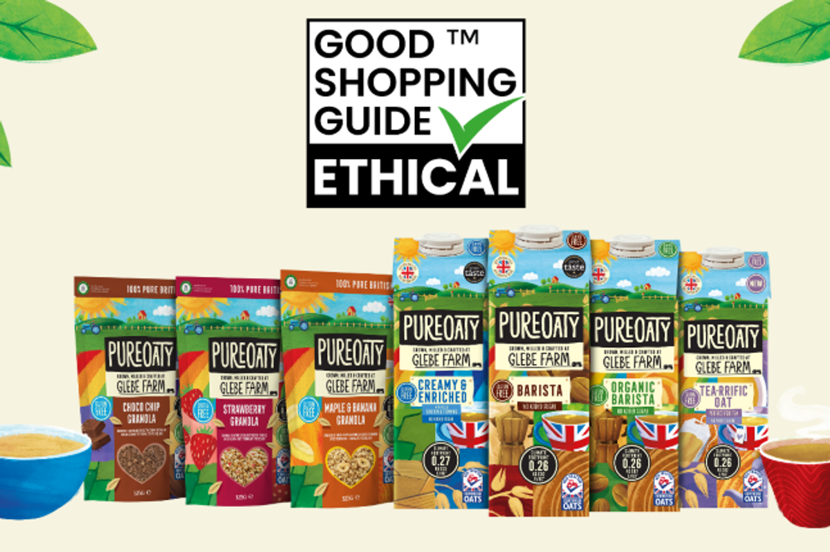 PureOaty oat drinks and cereals win GOOD Shopping Guide Ethical mark