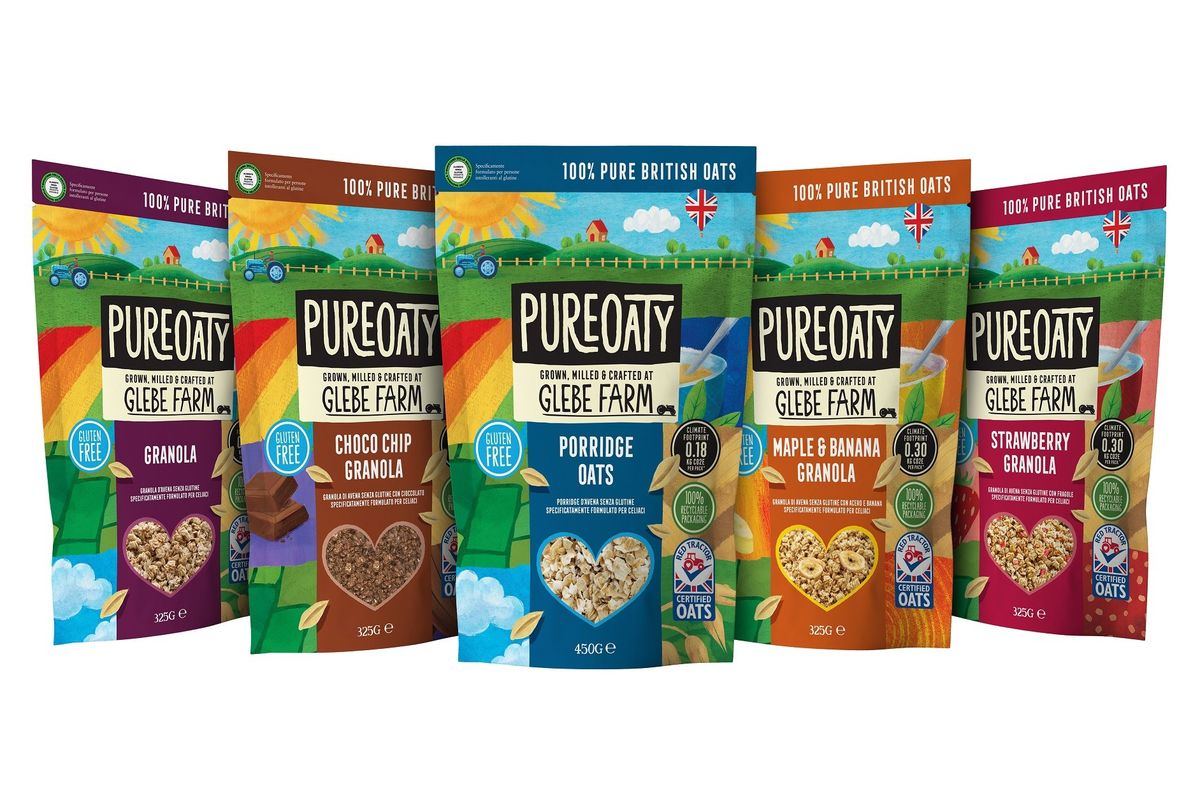 PureOaty porridge and granola by Glebe Farm Foods with low carbon footprint 2025