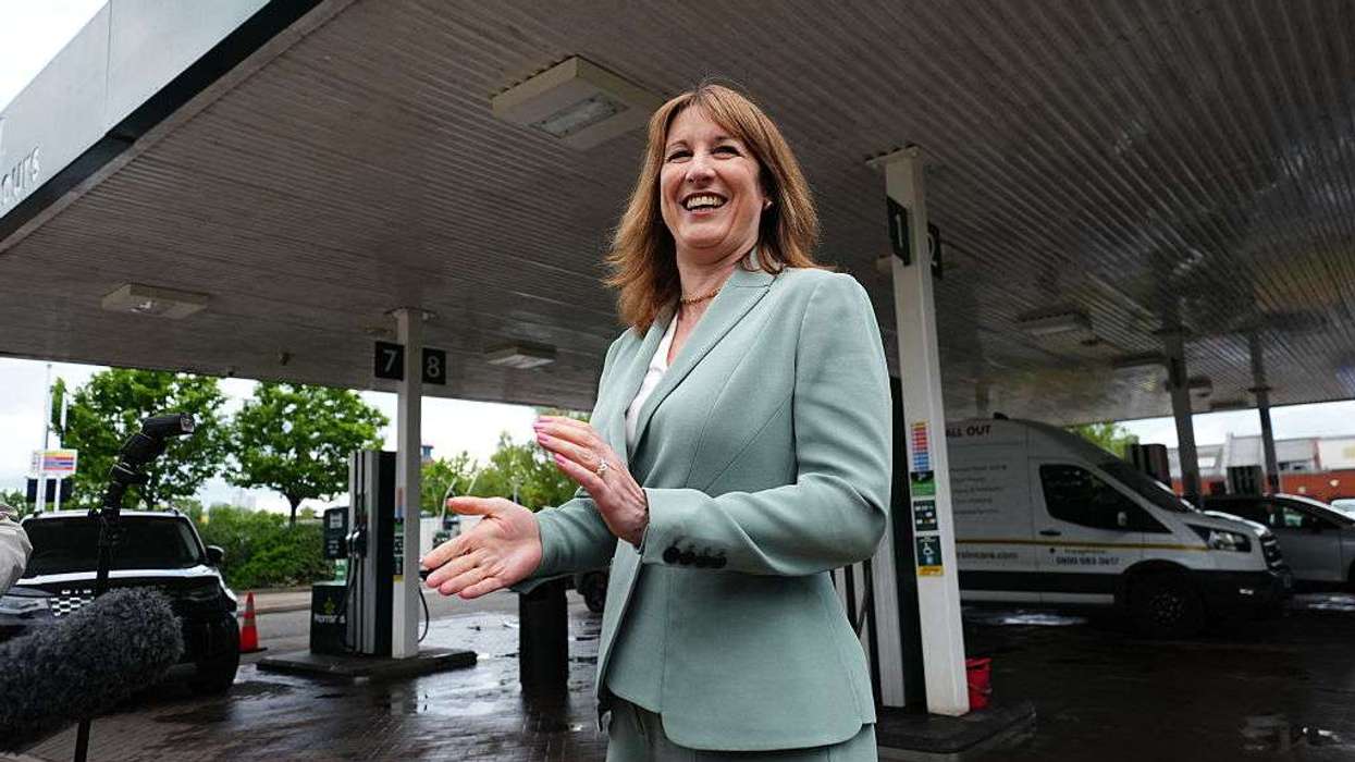 Rachel Reeves at a petrol station