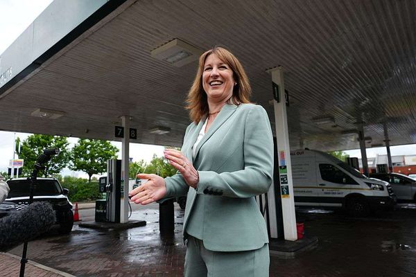 Rachel Reeves at a petrol station