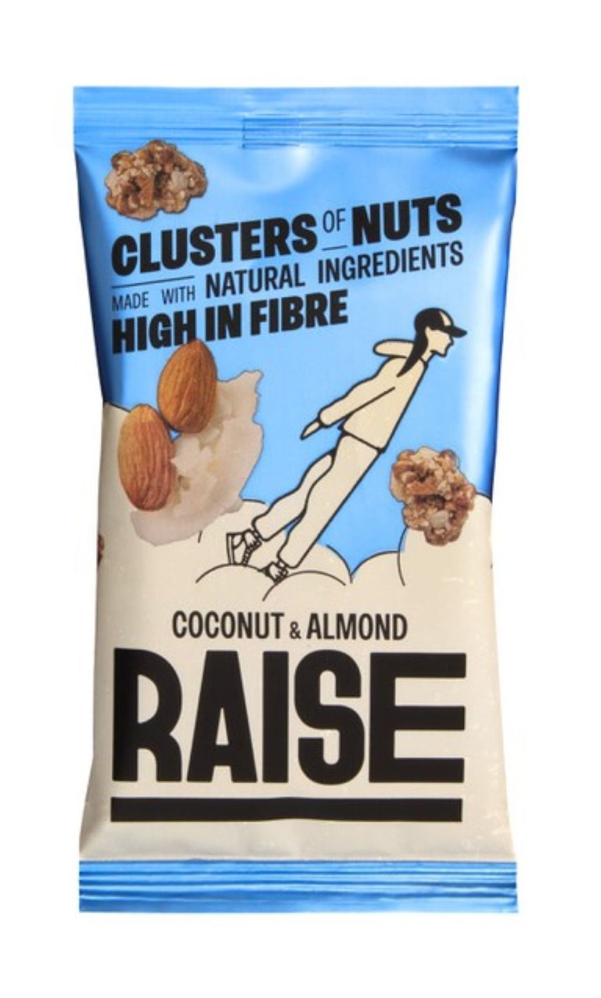 Raise Nut Clusters Coconut & Almond packaging for UK launch 2025 