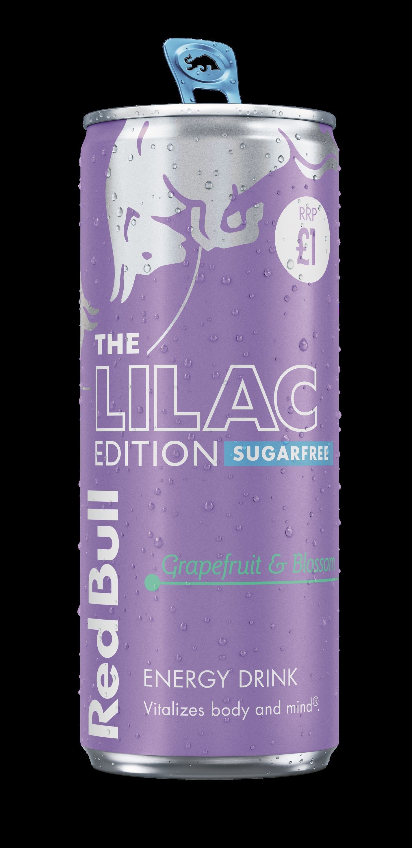 Red Bull Sugarfree Lilac Edition can with grapefruit-blossom flavor, wholesale energy drink