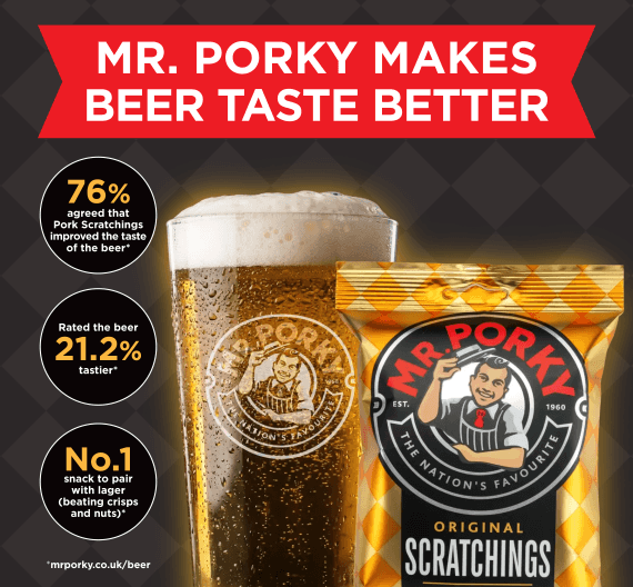 Stop Press: pork scratchings improve taste of beer