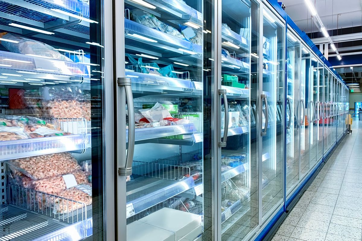 Retail storefront featuring energy-efficient upgrades and green branding