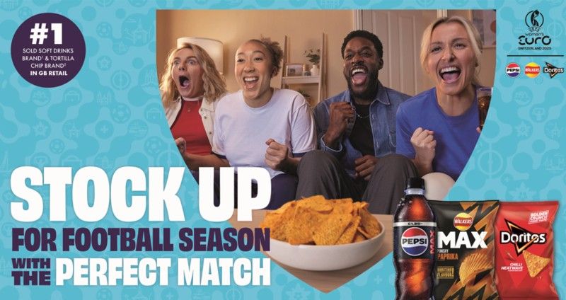 Retailer prize bundle with Pepsi MAX, Walkers, Doritos and signed football shirt for UEFA Women’s Euro 2025 campaig