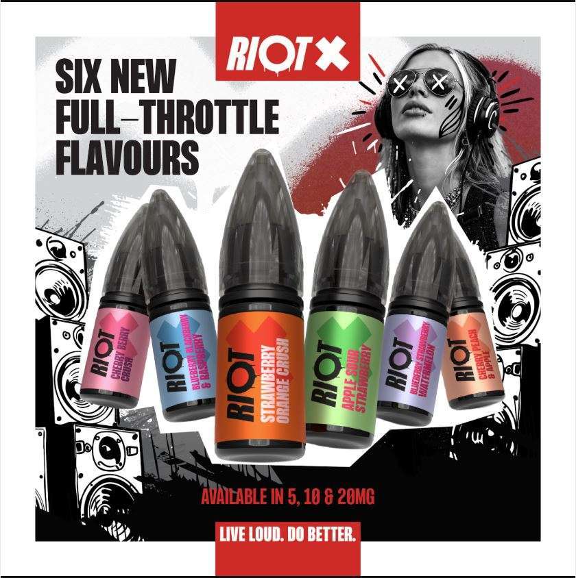 Riot X e-liquid flavours UK