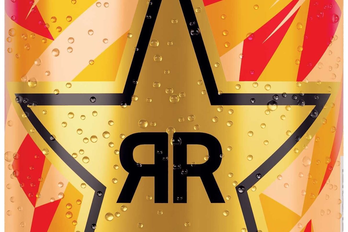 Rockstar Blood Orange Zero Sugar energy drink in 330ml £1 PMP can with citrus design