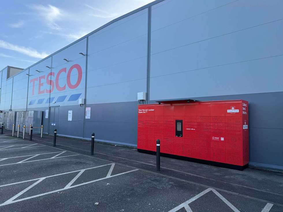 Royal Mail parcel locker at a Tesco Store
