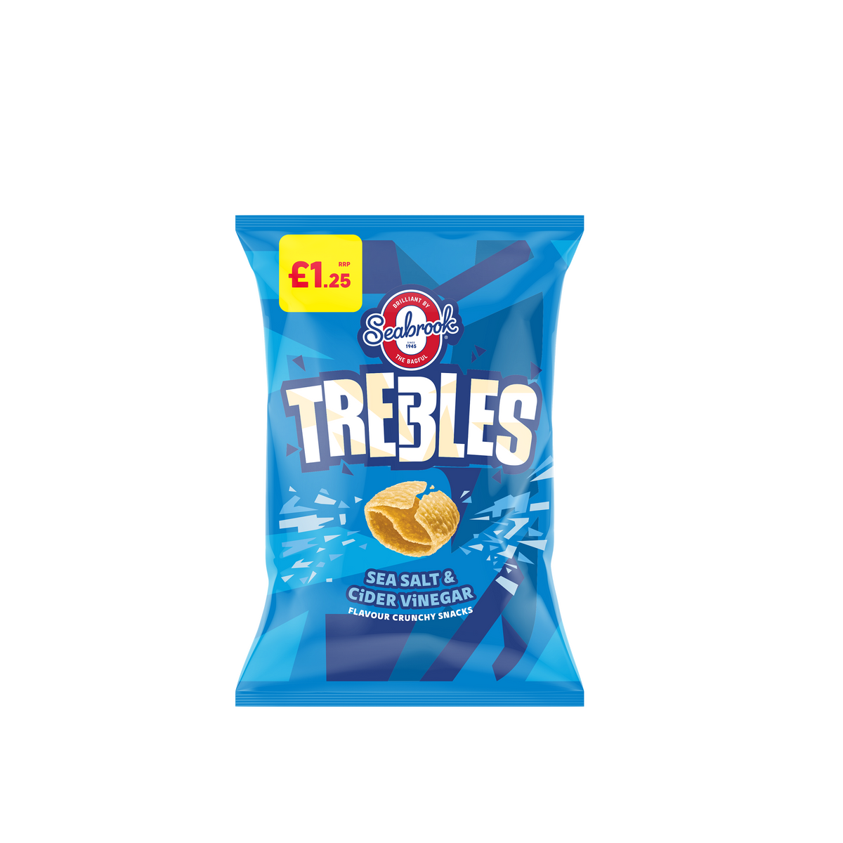 Seabrook Trebles snacks in Spicy Paprika and Sea Salt & Cider Vinegar flavours with £1.25 PMP