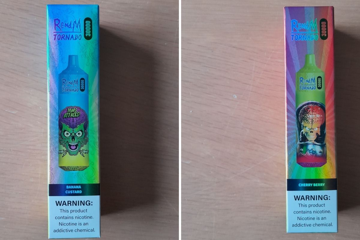 Seized illegal R&M Tornado vapes in Lincolnshire