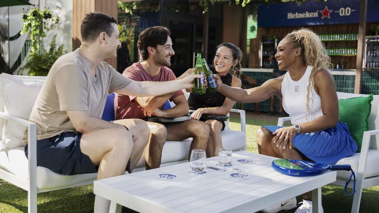Serena Williams with padel players in Heineken campaign