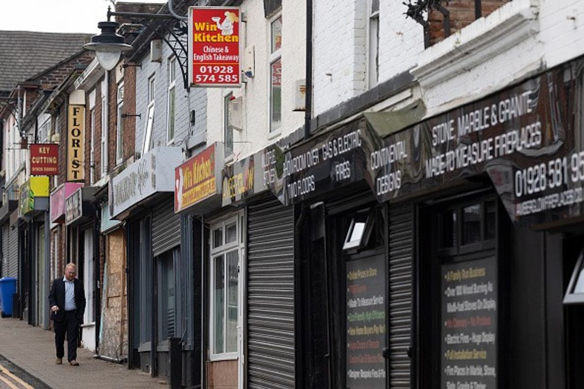 Shuttered UK high street shops reflecting small business struggles post-budget