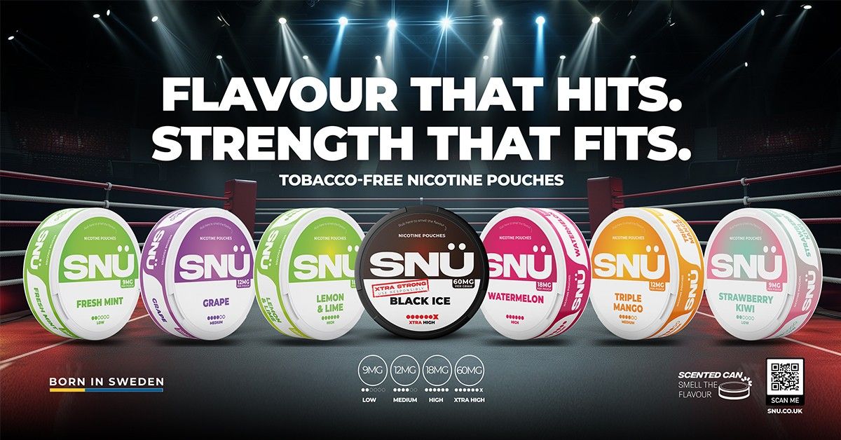 SNU nicotine pouch ringside branding at Usyk vs Dubois II fight, Wembley Stadium 2025