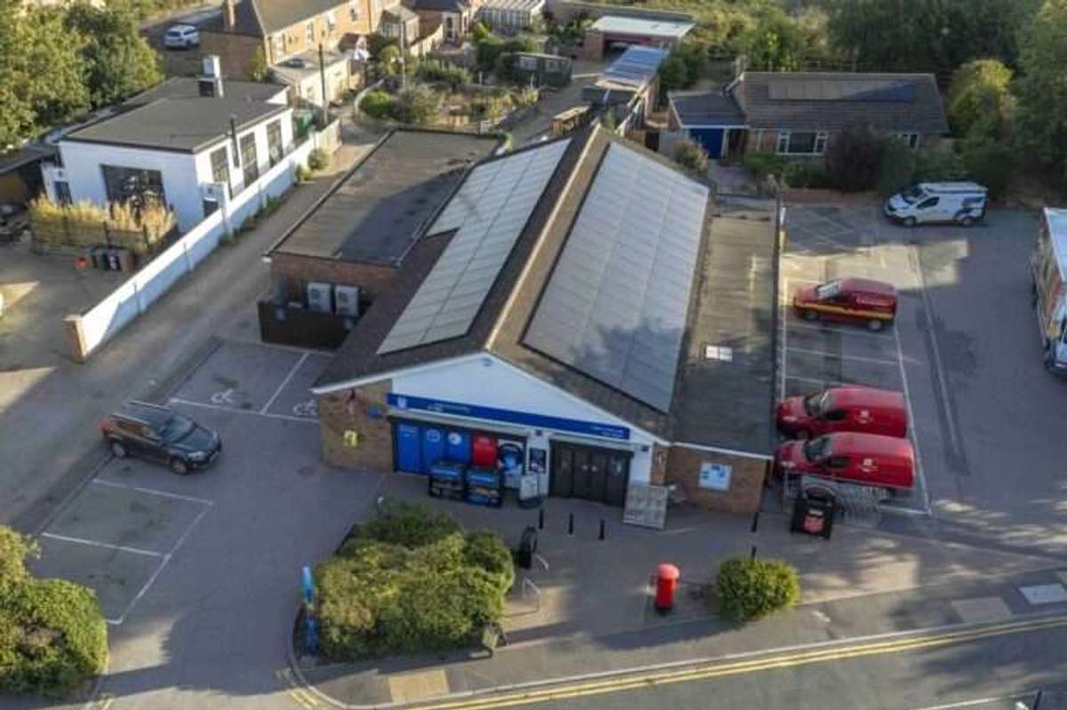 Solar panels on the roof of a Lincolnshire Co-op store