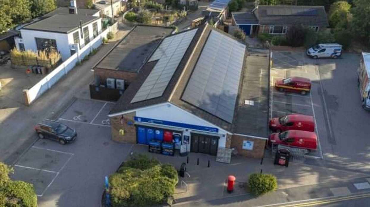 Solar panels on the roof of a Lincolnshire Co-op store