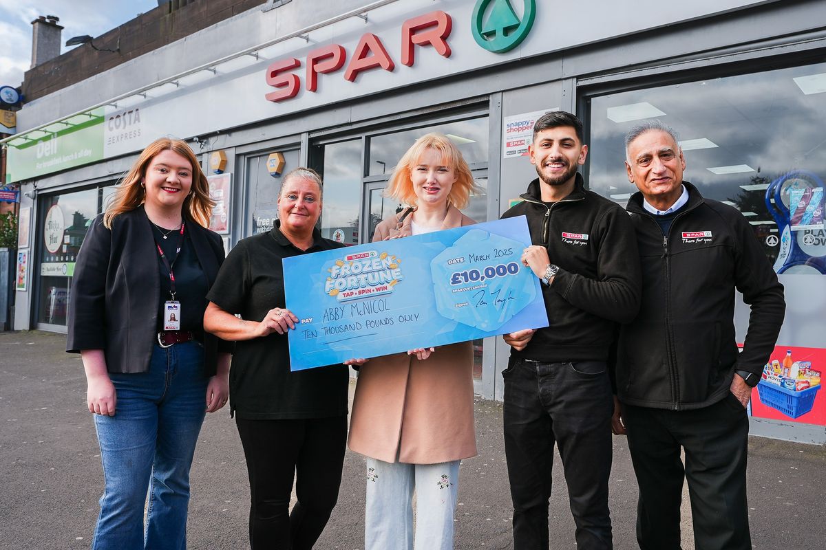 SPAR Frozen Fortune winners UK: £10K cheques for Renfrew, Grimsby, Salford, Helston shoppers.