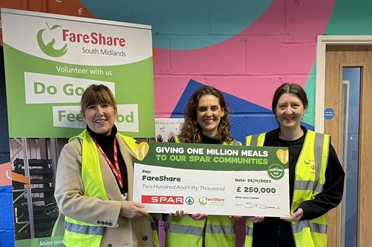 SPAR UK donates £250,000 to FareShare