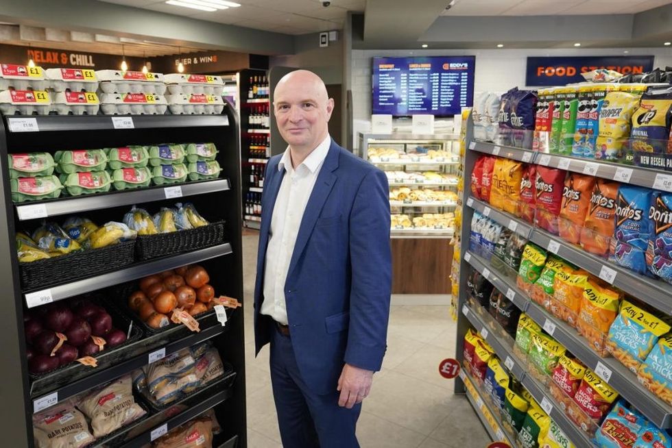 Stephen Thompson inside the first Eddys Food Station in Alloa