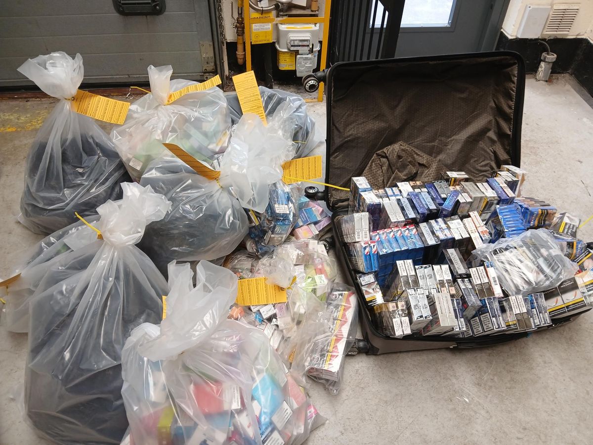 Stoke-on-Trent street with seized illegal tobacco and vapes