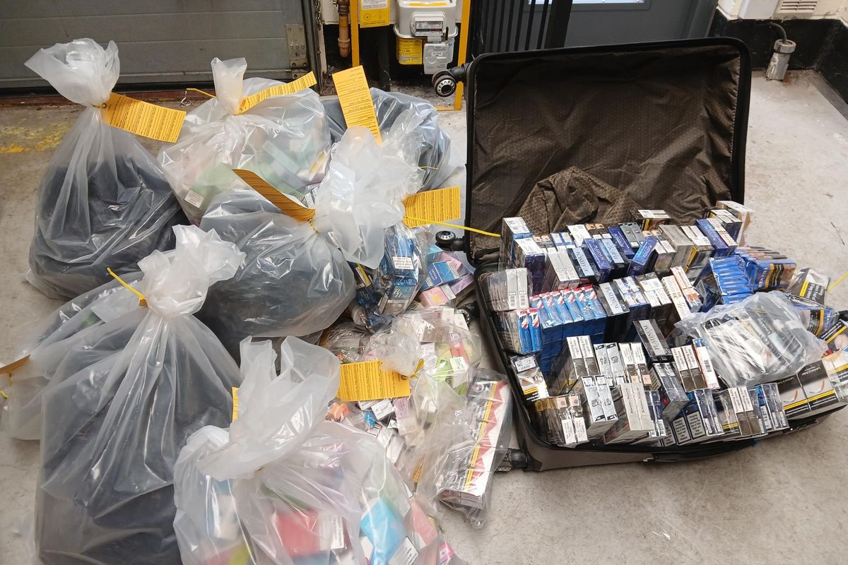 Stoke-on-Trent street with seized illegal tobacco and vapes