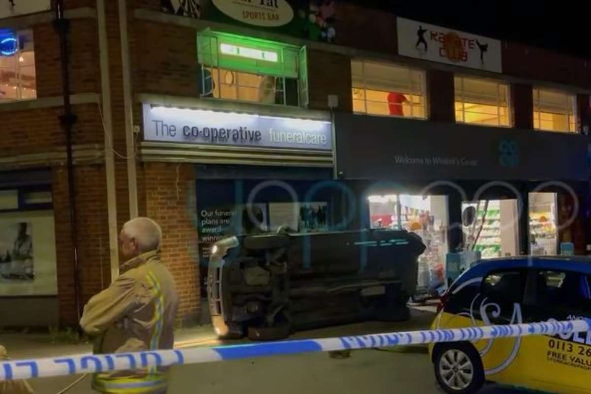 Vehicle toppled in failed bid to tow away cash machine