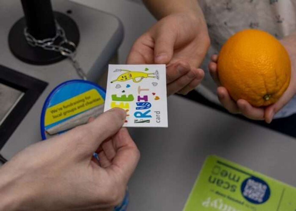 The winning design by Valerija Podberiozkina is featured across the free fruit cards used by children to redeem their daily fruit.