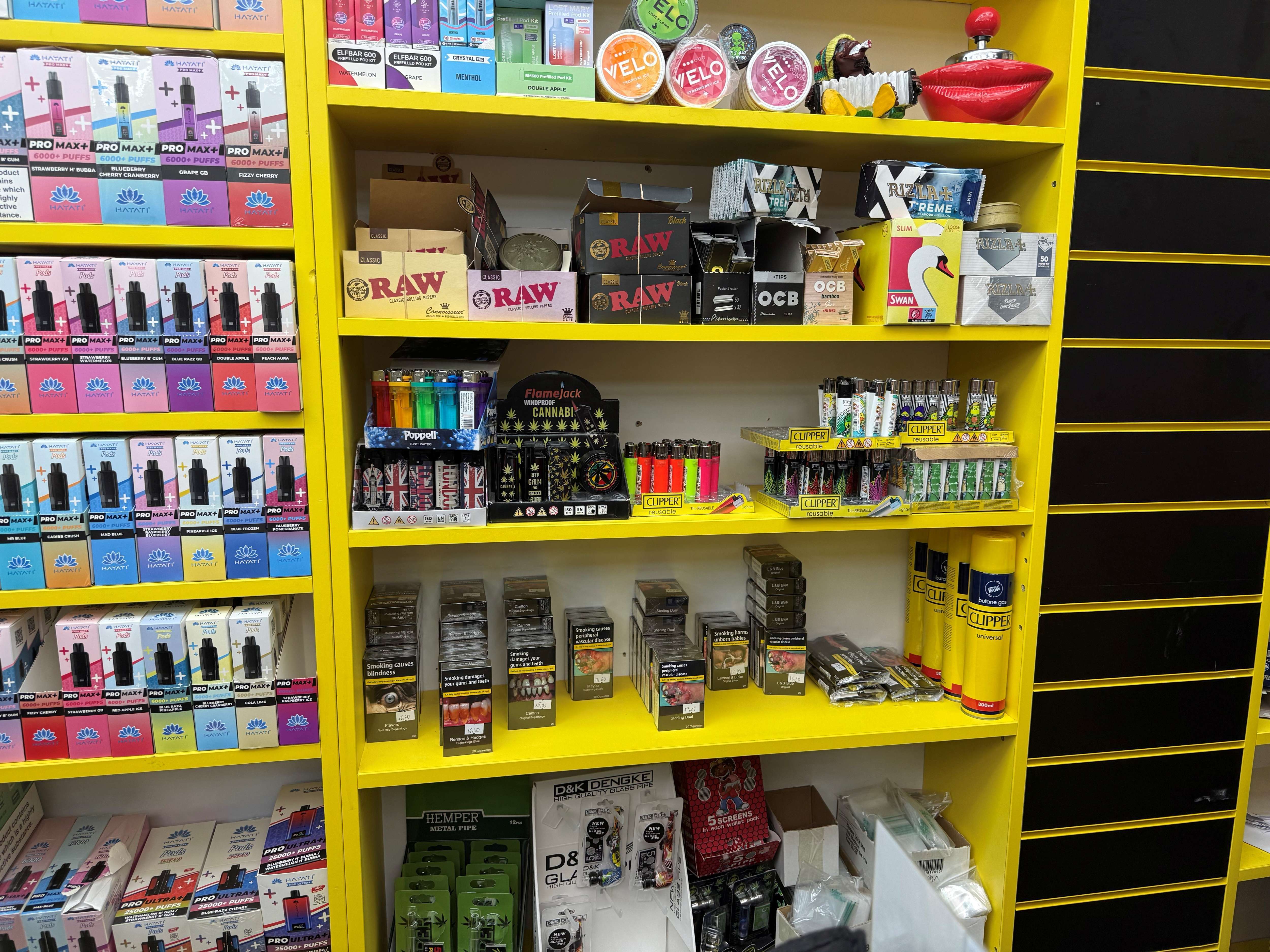 tobacco products on open display