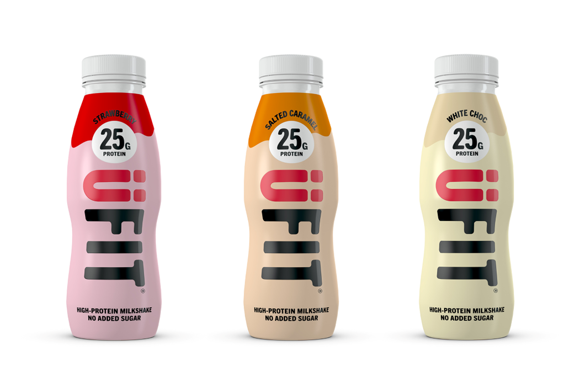 UFIT protein shake bottles redesigned with bold packaging to appeal to mainstream shoppers