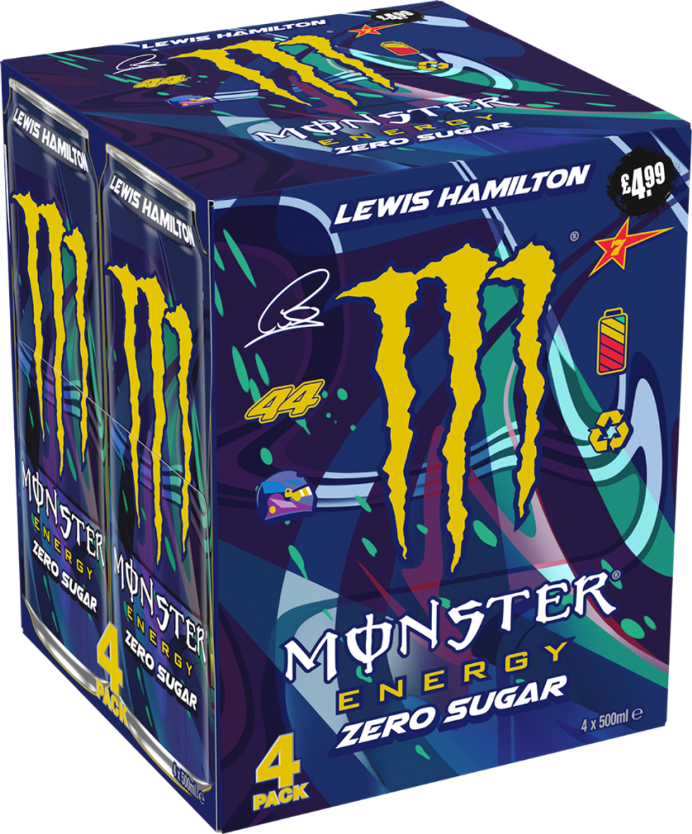 UK Monster Lewis Hamilton Zero Sugar PMP ml Carrier 3QTR 0124