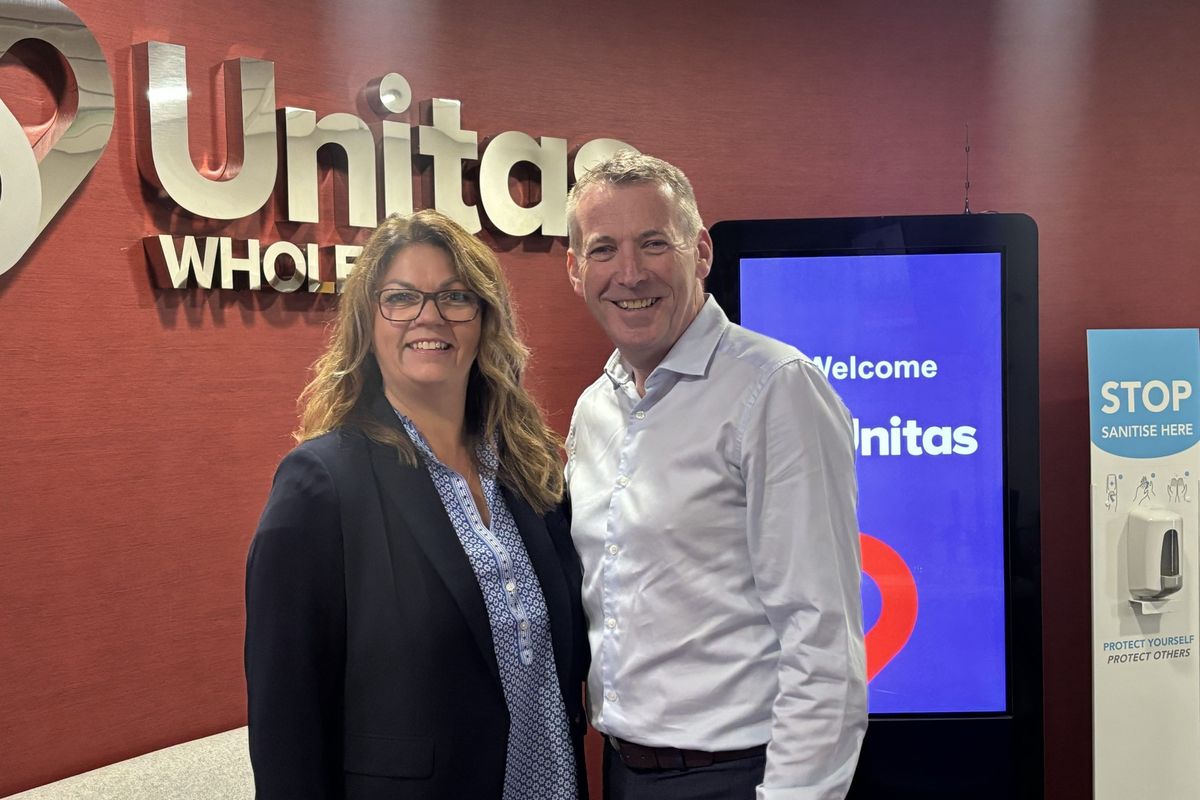 Victoria Lockie, Unitas Wholesale retail director, speaking at an industry event.